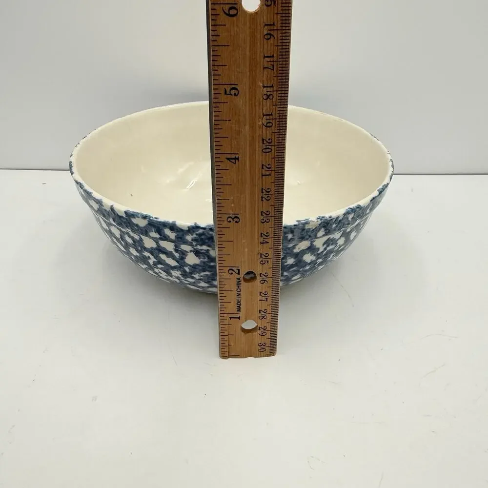 Gibson Blue Spongeware Soup Bowl - About 7"D EUC - Picture 6 of 7
